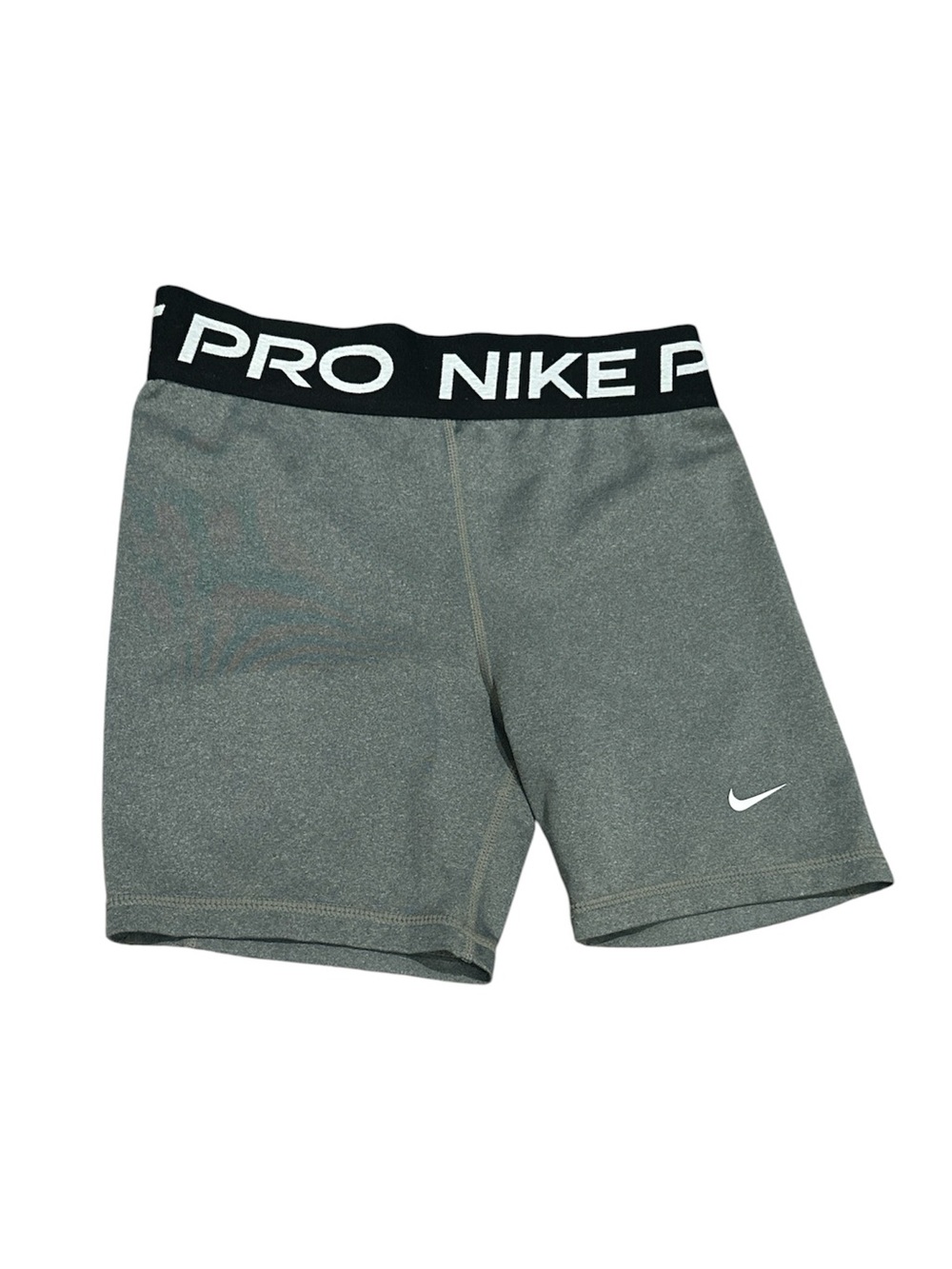 Nike Pro Gray Compression Shorts with Logo Waistband Youth XL